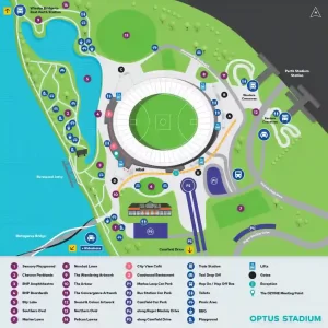 Perth Stadium (Optus Stadium) Pitch Report , पर्थ स्टेडियम (Optus Stadium) पिच रिपोर्ट & रिकॉर्ड & जानकारी,History ,पर्थ स्टेडियम (Optus Stadium) Capacity & Size, sboundary length,record,map,Ticket Prices ticket booking, location